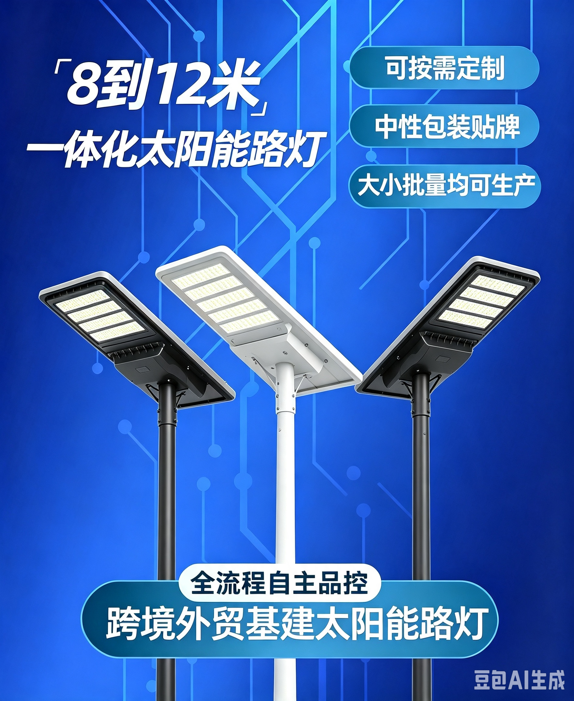 8-12米一体化太阳能路灯